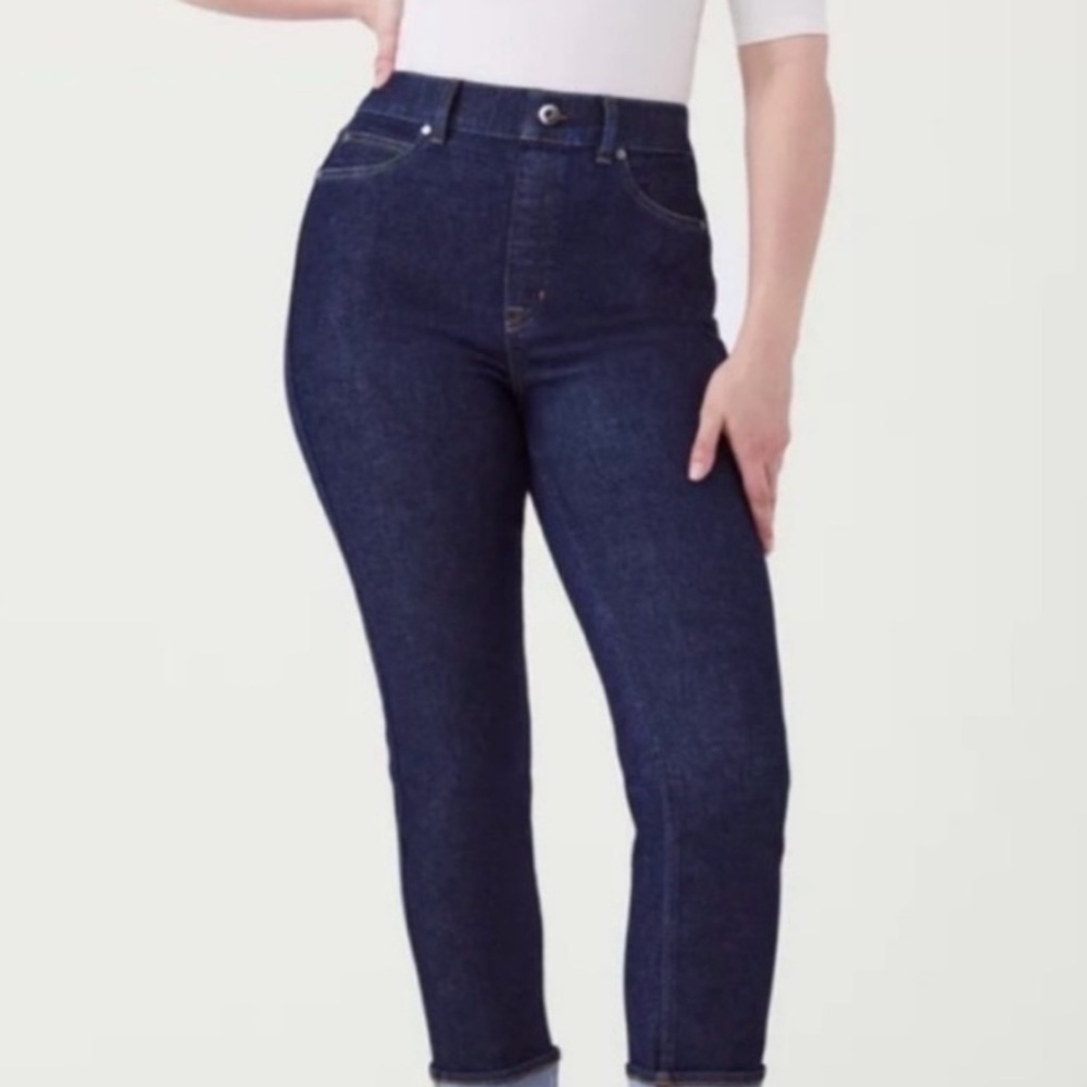 SPANX SPANXshape Pull-On Raw Indigo Straight Leg Jeans Women’s Size 3X